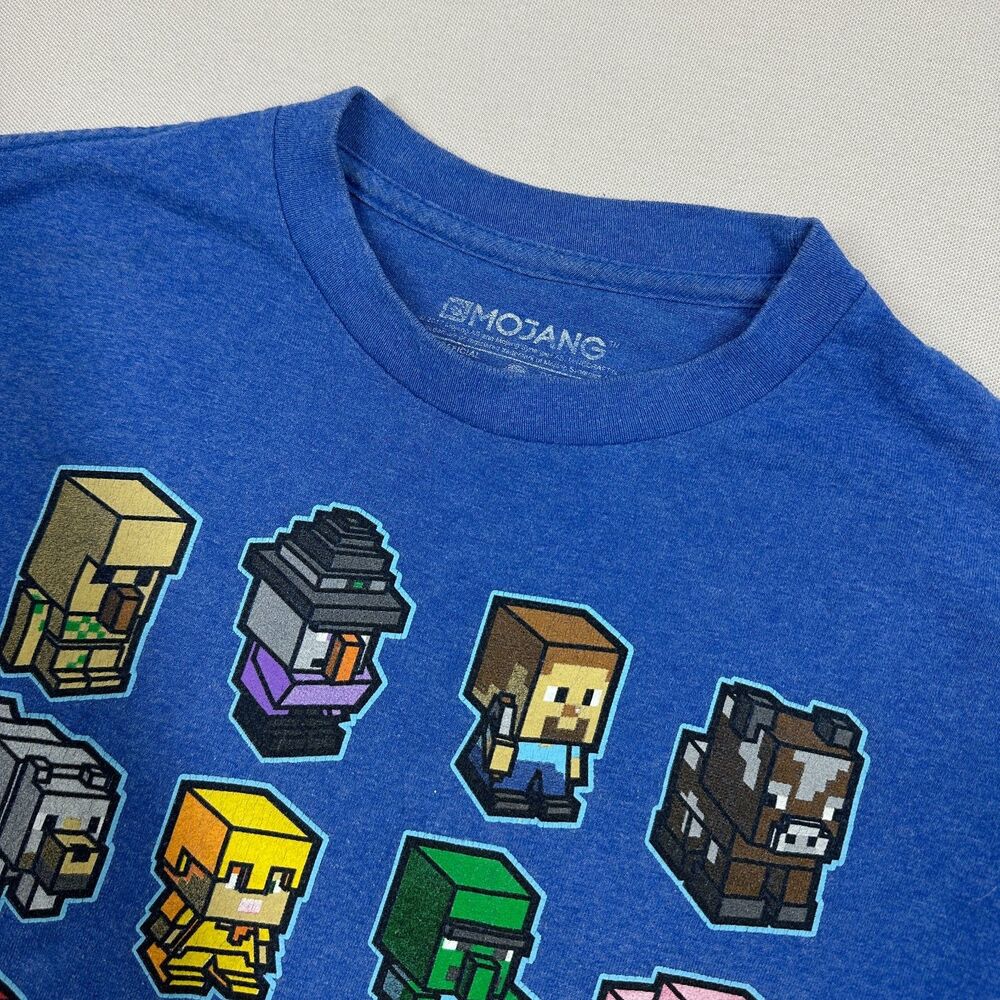 Mojang Minecraft Kid's Blue T-Shirt - Size L